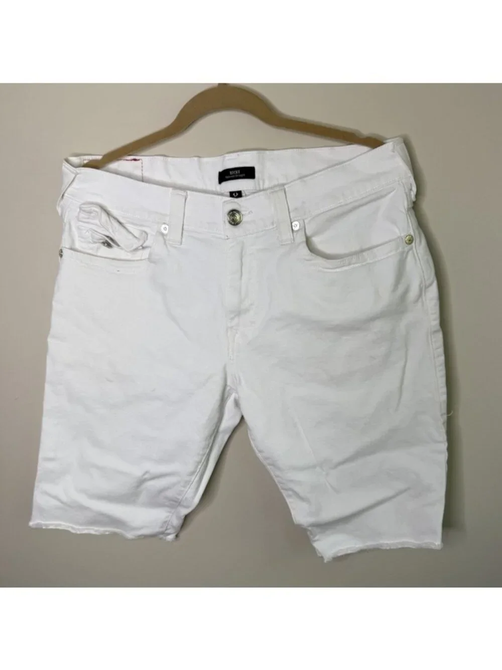 True Religion Ricky Relaxed Shorts Straight White